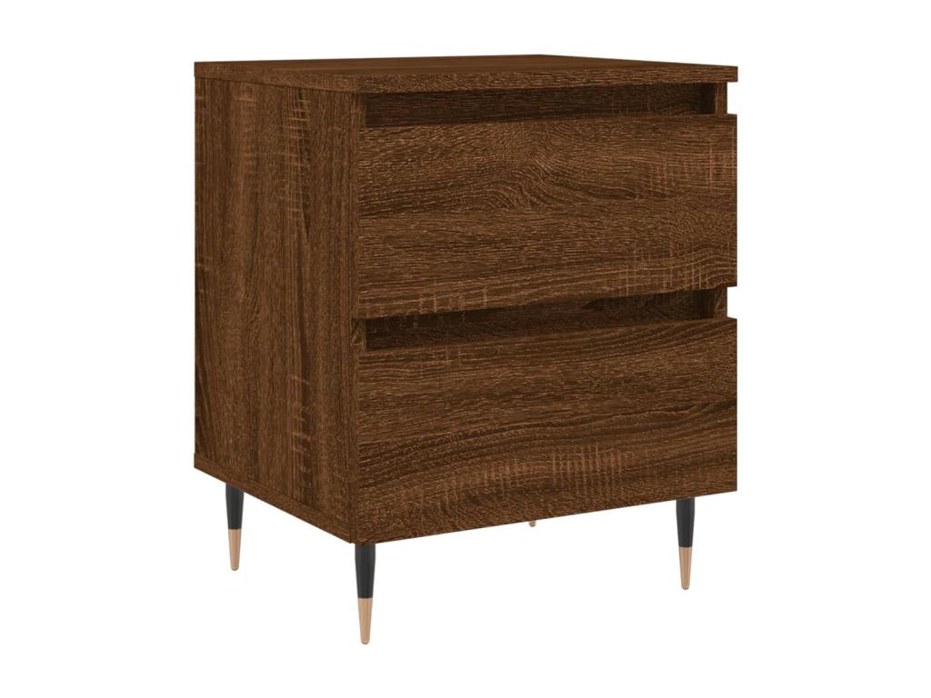 Table de chevet chêne marron 40x35x50 bois d'ingénierie YAKG43811