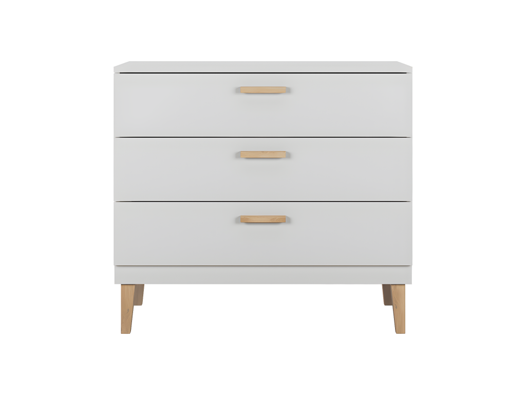 Chambre complète lit bébé 60x120 commode et armoire Lysvia - Blanc SMTY96334