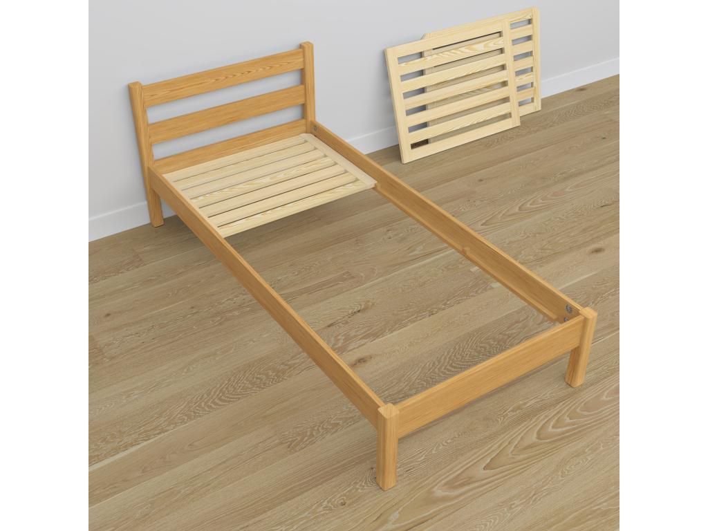Lit gigogne en bois N01 Pin Naturel 80x200 JBHF15625