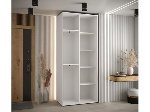 ARMOIRE Boisona 7 À PORTES COULISSANTES 235.2/110/45 2 portes Blanc/Noir/Noir YPCF98789