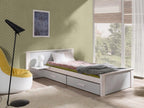 Lit Boisona 118 Unique Gris 90x200 Stratifié Sommier à Boisona 149x210x72cm JJFU74327