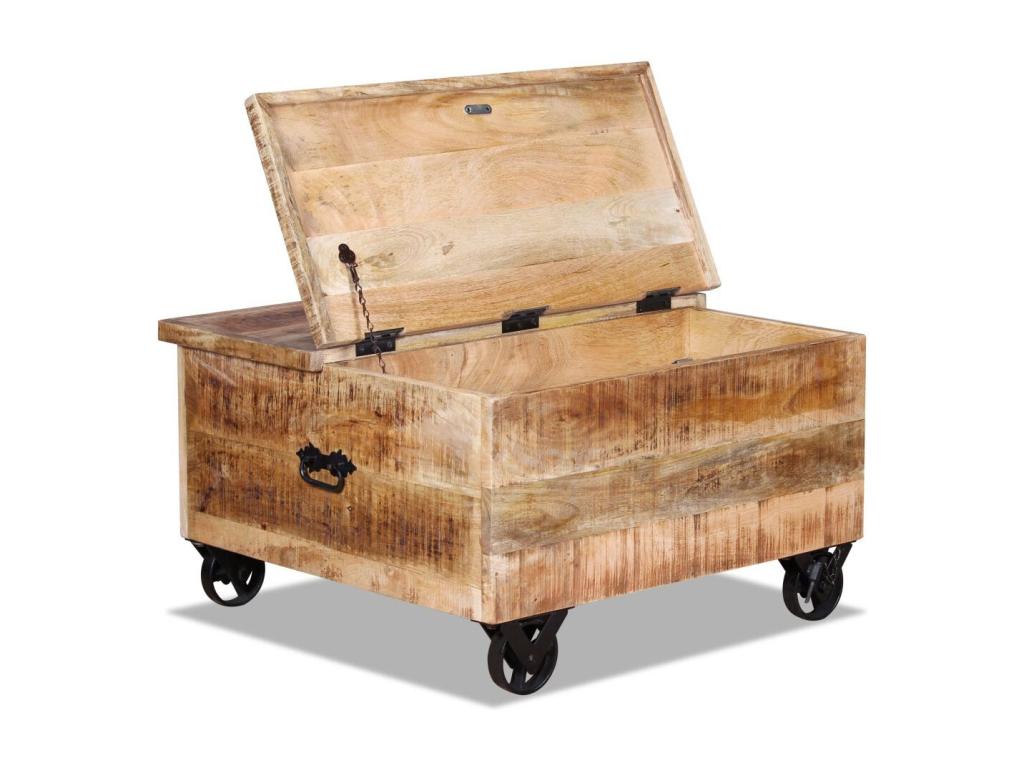 Table basse bois de manguier 70cm FNES39578