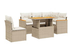 Salon de jardin avec coussins 6 pcs beige résine tressée XGYP03909