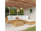 Salon de jardin 6 pcs avec coussins Bois de teck solide QAPY41883