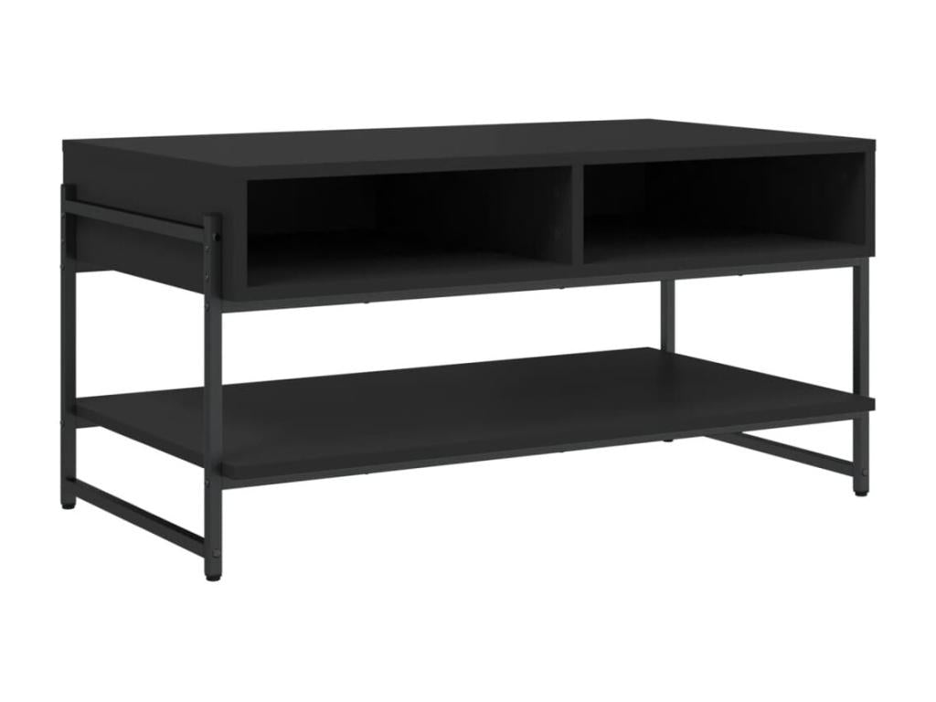 Table basse en bois d'ingénierie noir, 90 x 50 x 45 cm