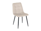 Lot de 4 chaise salle à manger - Velours / Métal noir mat - Crème - Boisona KXGG03029