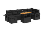 Salon de jardin 5 pcs avec coussins noir résine tressée Boisona GZFS78101