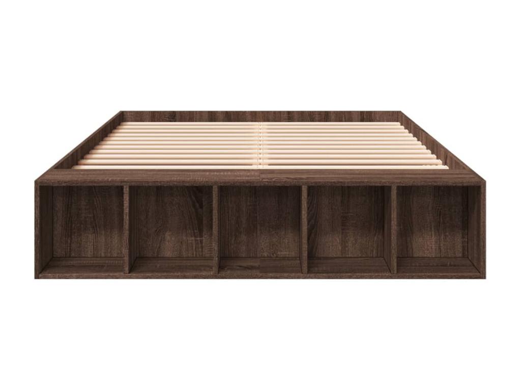 Cadre de lit chêne marron 135x190 cm bois d'ingénierie FKYF55776