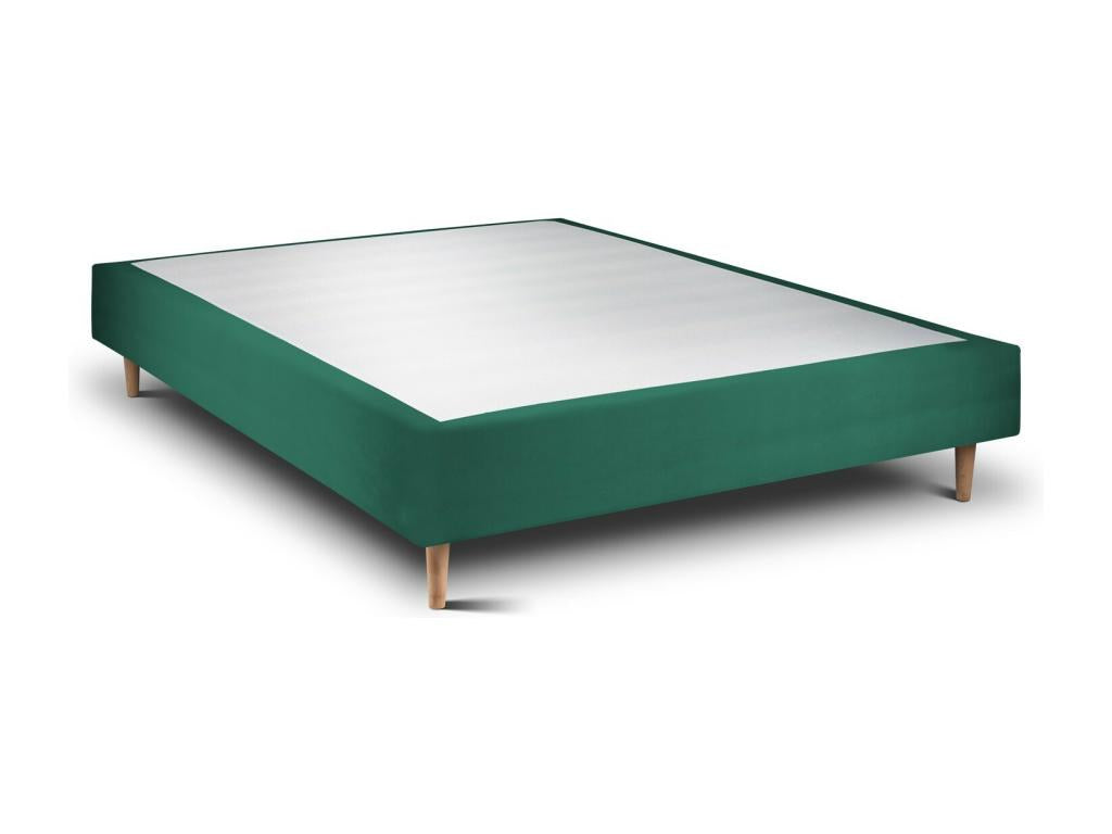 Sommier Tapissier Velours Vert 140x190 H35cm HZWX99499