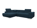 Canapé d'angle Boisona 100 Bleu Fonction de couchage Boîte de literie 274cm PBCX57793