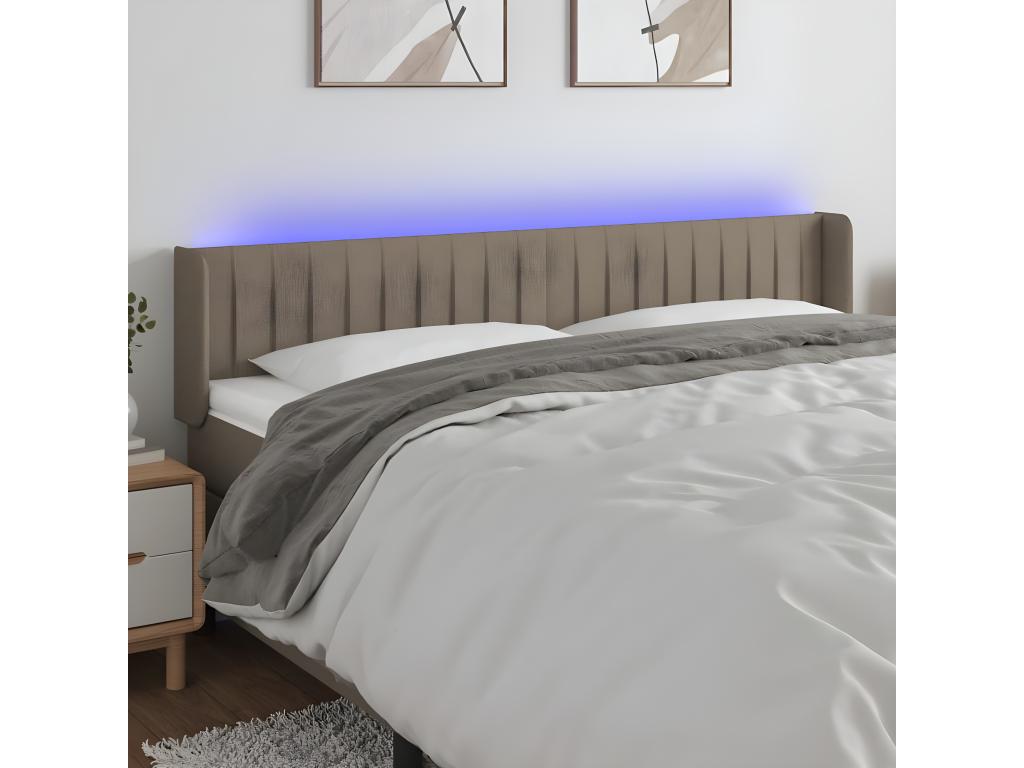 Tête de lit à LED Boisona 203x16x78/88 cm Tissu WPJF36607