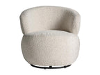 Fauteuil d'appoint en tissu bouclé blanc, 73 x 71 x 72 cm