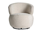Fauteuil pivotant en coton bouclé blanc cassé 73x71x72 cm UPHA99227