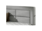 Lit moderne velours capitonné Boisona-Couleur Gris clair-140x200-Version coffre de rangement MFHP90046