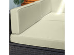 Ensemble salon de jardin 7 pièces modulables table basse plateau verre trempé coussins déhoussables inclus résine tressée imitation rotin brun foncé PDMW89997