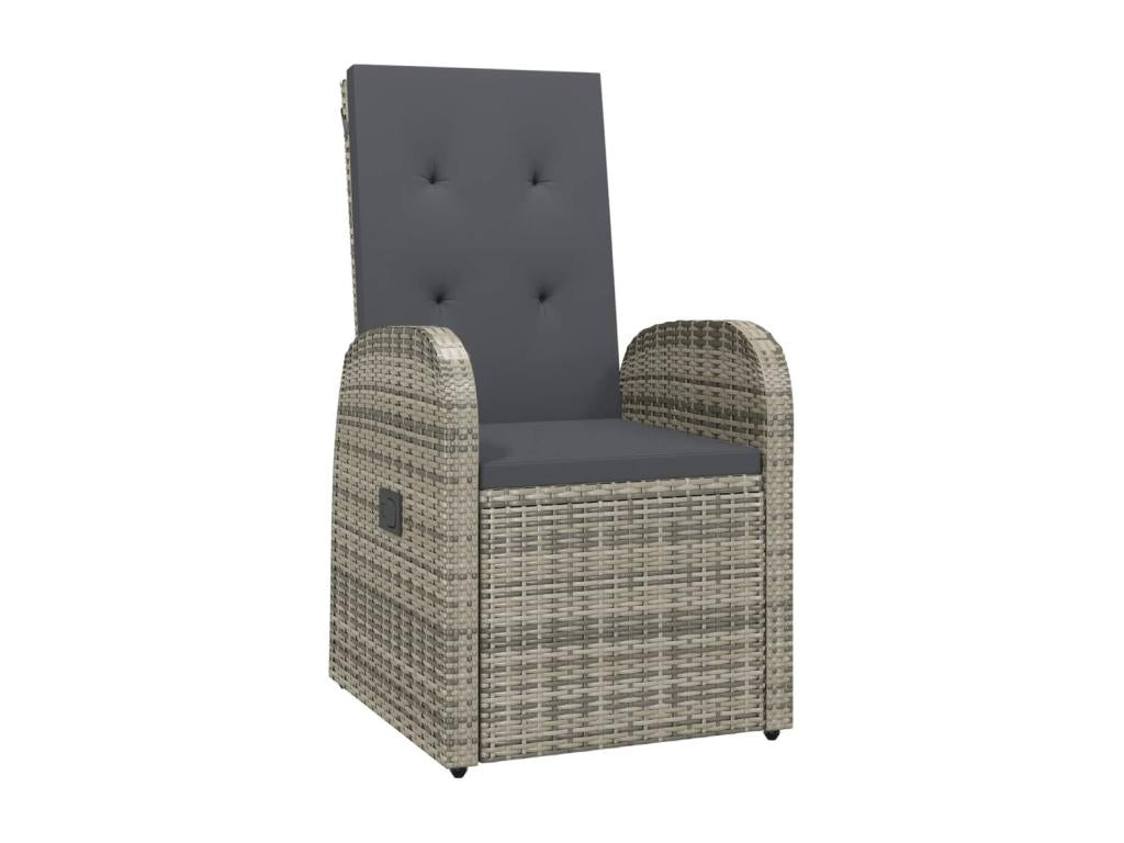 Ensemble à manger de jardin 11pcs avec coussins gris poly rotin MOAT96358