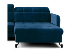 Canapé convertible angle droit avec têtières réglables velours matelassé bleu Boisona 225cm DKZT16445