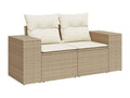 Salon de jardin avec coussins 8 pcs beige résine tressée RAPE51995