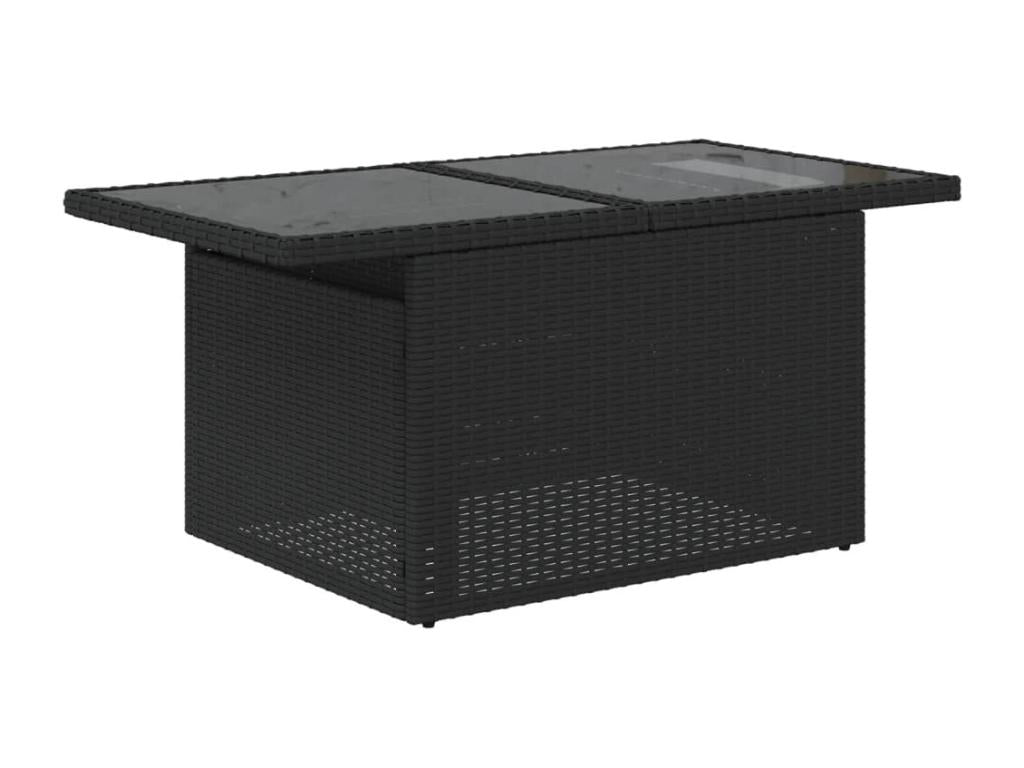 Salon de jardin 6 pcs avec coussins noir résine tressée JHYP30450