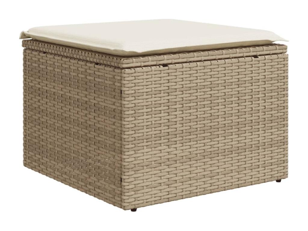 Salon de jardin avec coussins 7 pièces beige résine tressée LGTU96431