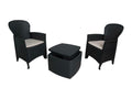 Ensemble salon d'extérieur Boisona Salon de jardin composé de 2 fauteuils et 1 table conteneur Salon effet rotin Made in Italy Anthracite XHWF97350