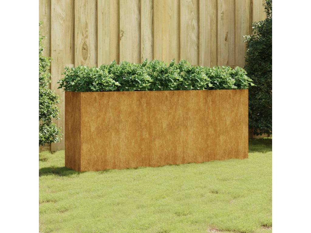 Lit surélevé de jardin 200x40x80 acier corten JZUG86333