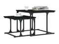 Table basse gigogne 2 pièces noir bois d'ingénierie BRSQ82558