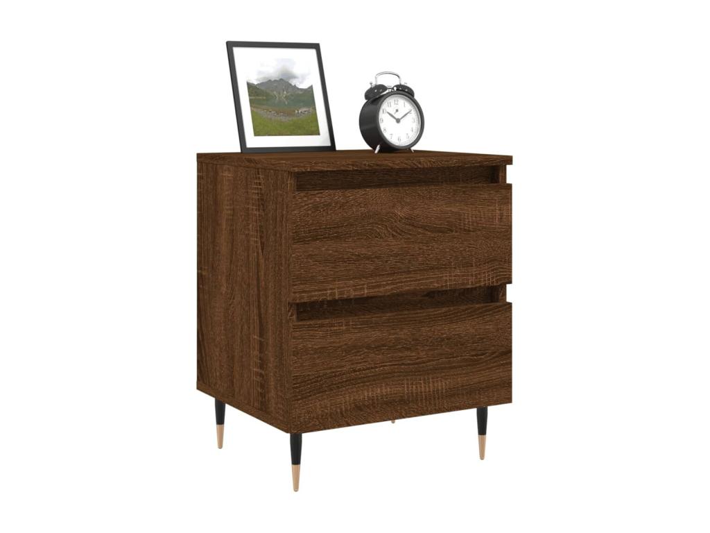 Table de chevet chêne marron 40x35x50 bois d'ingénierie YAKG43811