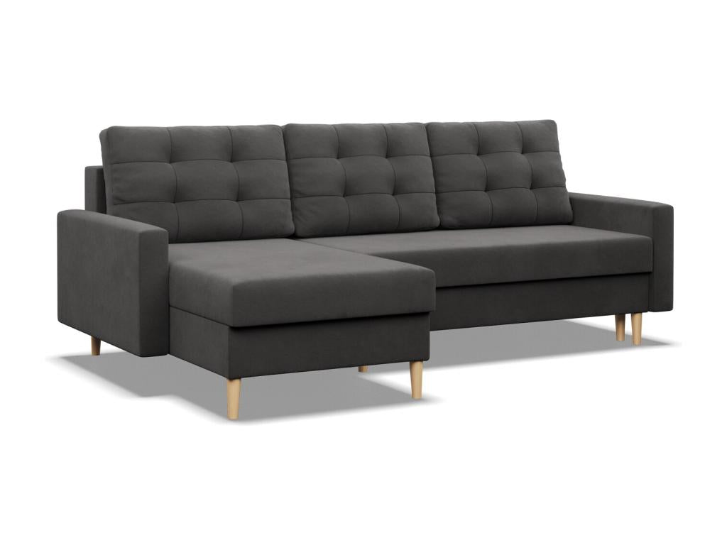 Canapé d'angle avec fonction couchage Coussin réversible Boisona Gris XTTZ79972