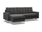 Canapé d'angle avec fonction couchage Coussin réversible Boisona Gris XTTZ79972