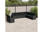 Salon de jardin 10 pcs avec coussins noir résine tressée HKJB55207