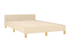 Cadre de lit avec tête de lit crème 120x190 tissu UGVV94752