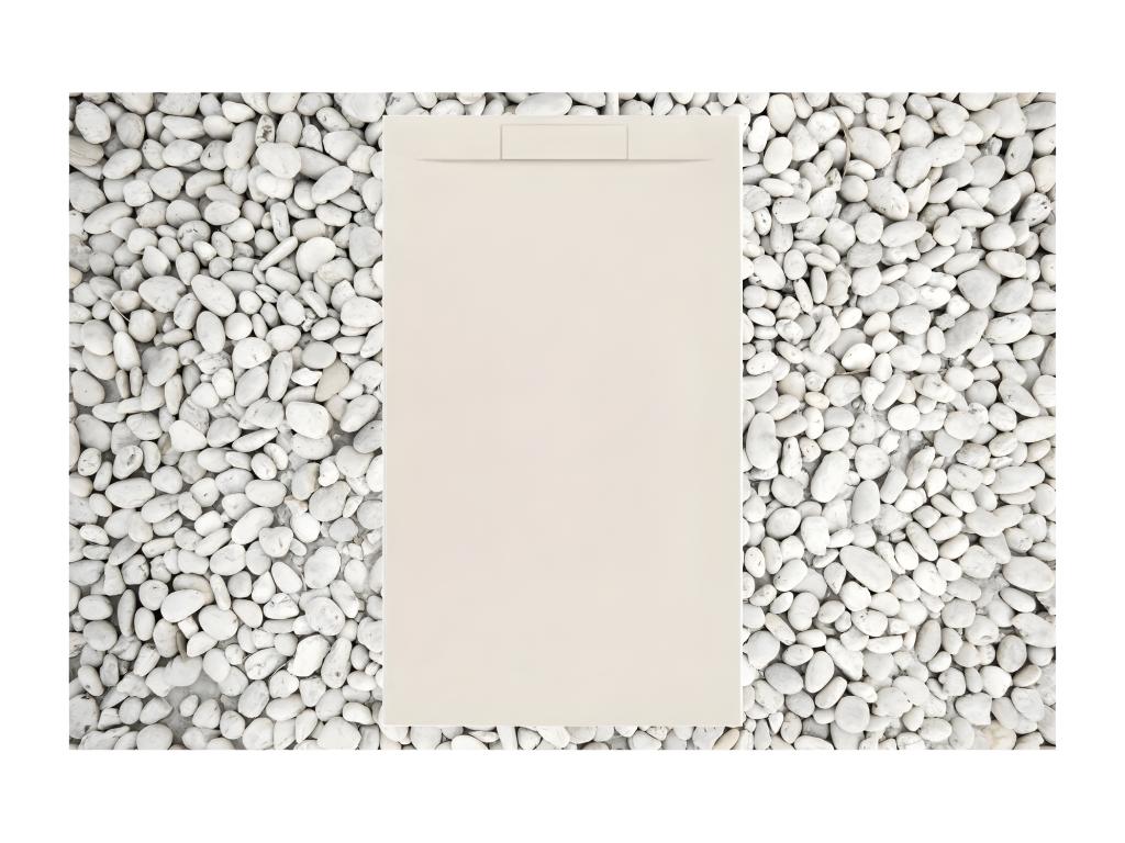 Receveur de douche 150x100 cm Boisona Ligne Boisona en résine et poudre de marbre avec grille latérale en résine de marbre MQAT66318