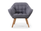Fauteuil Scandinave Matelassé Boisona 83cm Gris MPGS00507