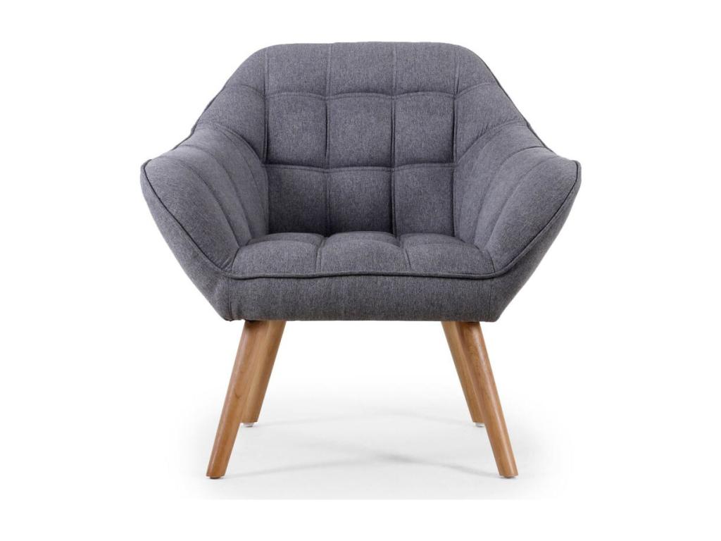 Fauteuil Scandinave Matelassé Boisona 83cm Gris MPGS00507