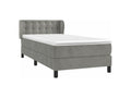 Sommier à Boisona de lit et matelas Gris clair 90x200 Velours CVXC22933