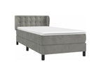 Sommier à Boisona de lit et matelas Gris clair 90x200 Velours CVXC22933