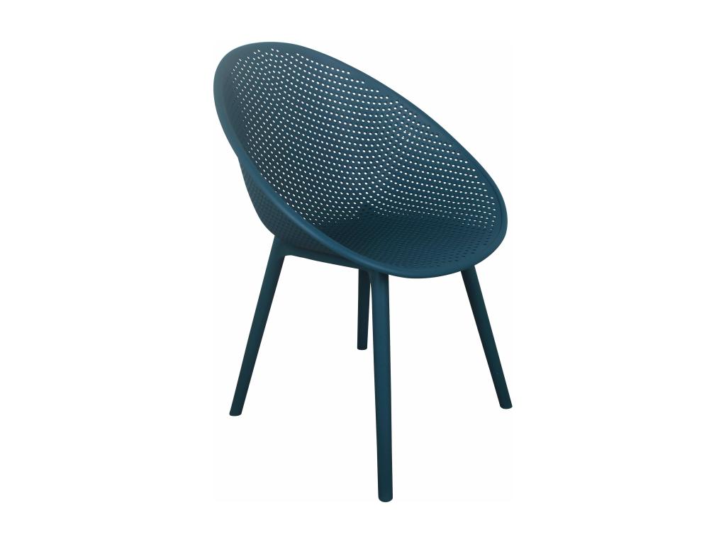 Lot de 4 chaises de terrasse en plastique bleu canard ZUA43914