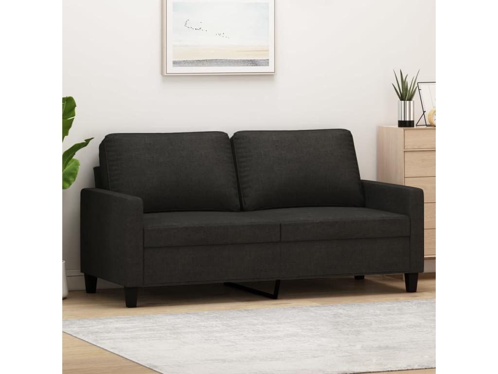 Canapé à 2 places Noir 140 cm Tissu MFPV60644