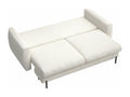 Canapé convertible 3 places - en tissu chenille crème imperméable - Boisona QRMR17917