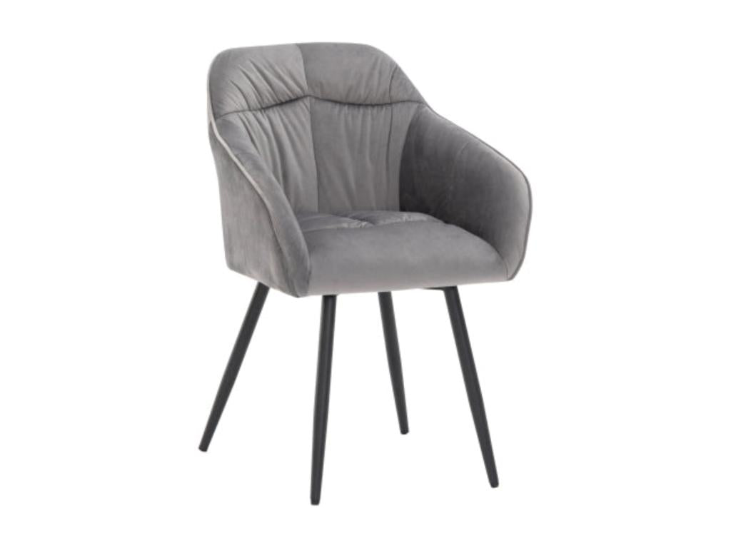 Chaises de salle à manger en velours gris-2pièces d44cm×h85cm WMBO93572