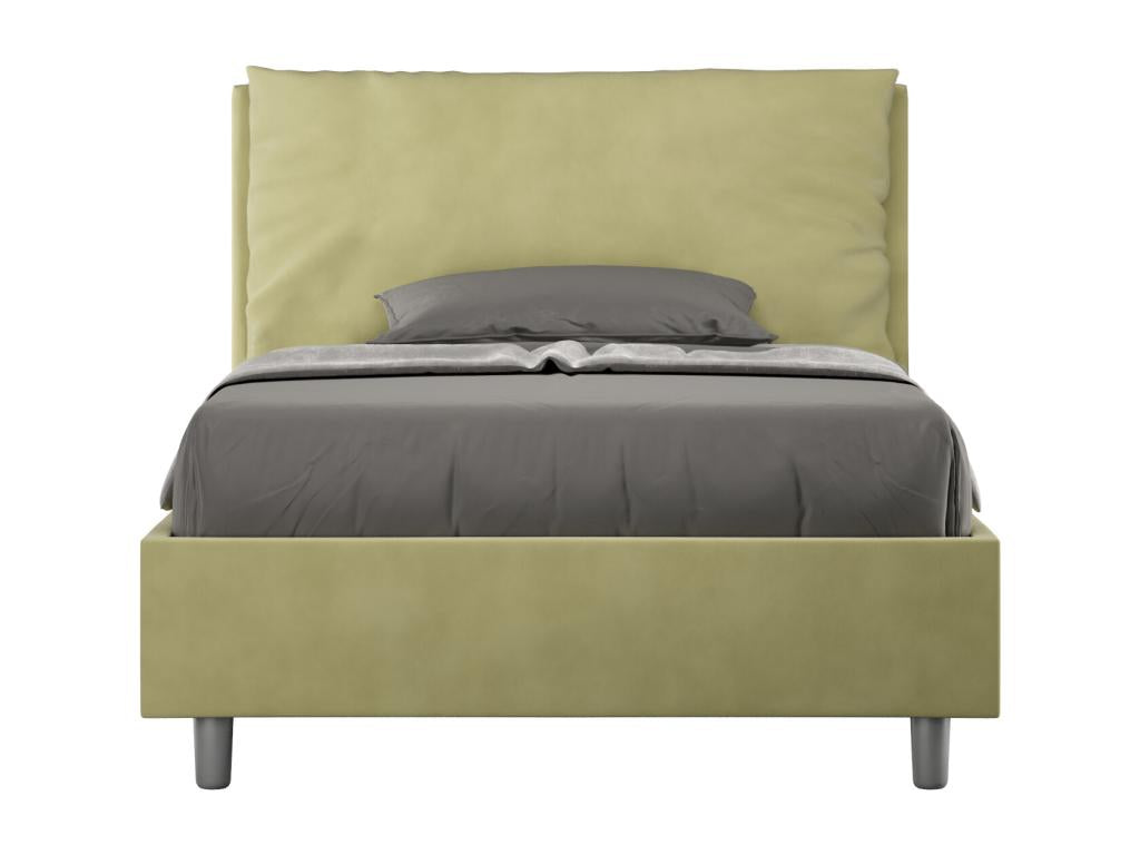 Lit 1 place et demi avec sommier rembourré 120x190 microfibre vert Boisona Large HRGS74834
