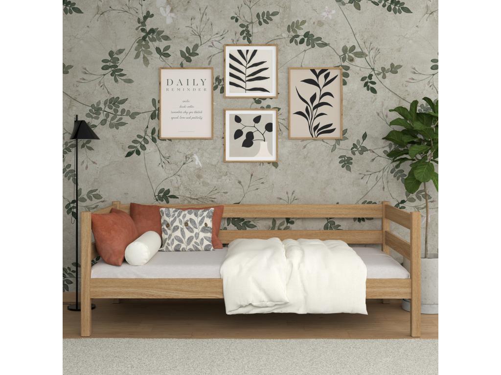 Lit en chêne naturel, 120 x 200 cm