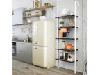 Étagère Échelle Bibliothèque 5 Niveaux avec Cadre Métallique Étagère de Rangement Montage Incliné Style Industriel Blanc Marron INUU76322