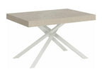 Table extensible 90x140/244 cm Boisona cachemire pieds blancs VXTQ30163