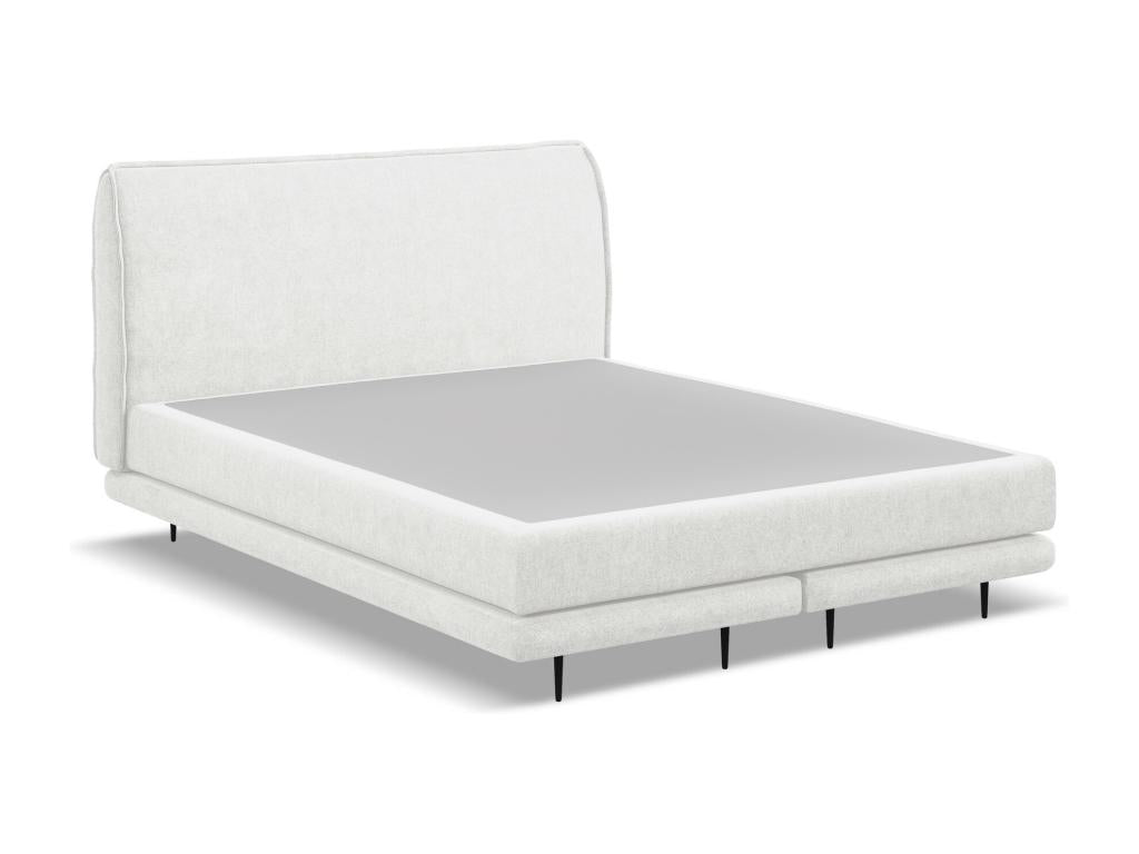 Lit matelas capitonné en tissu bouclette 140x200 - blanc - Boisona OFPI17886