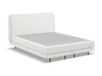 Lit matelas capitonné en tissu bouclette 140x200 - blanc - Boisona OFPI17886