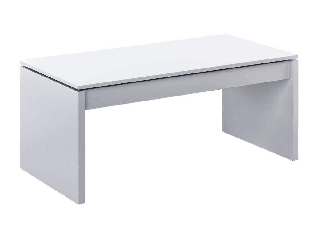 Table basse Boisona Table basse avec plateau relevable Table basse de salon 102x50h43/54 cm Blanc brillant DXVW18221