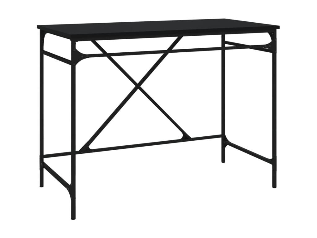 Bureau noir 100x50x75 cm bois d'ingénierie et fer INNA05373