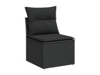 Salon de jardin 6 pcs avec coussins noir résine tressée VMSB89405